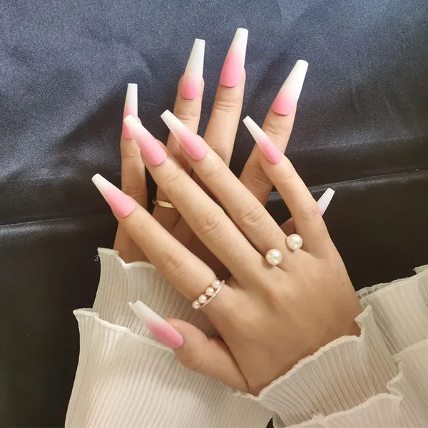 24-Piece Long Ballet Press-On Nail Set