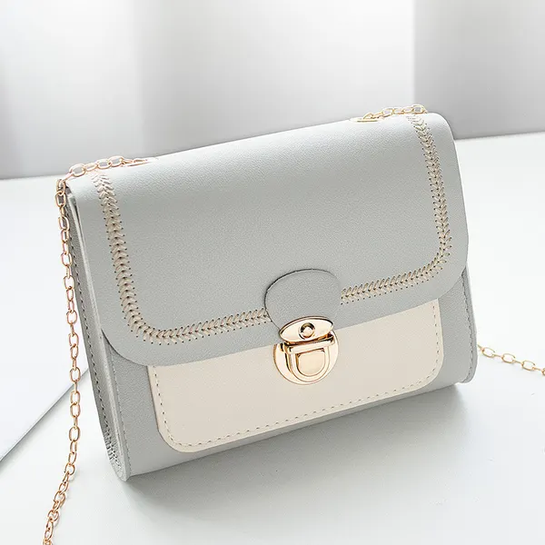 Geometric Print Chain Shoulder Bag