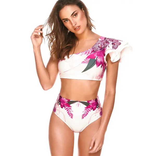 Floral High-Waist Two-Piece Swimsuit