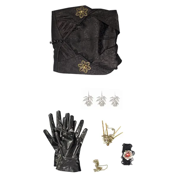 Black Jacquard Vampire Costume Gown