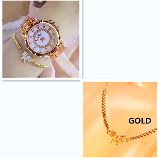 Crystal-Set Linked Bracelet Watch