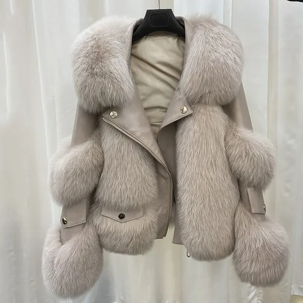 Faux Fur Coat with Fur Collar