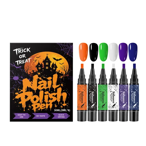 6-Piece Halloween Nail Art Pen Set
