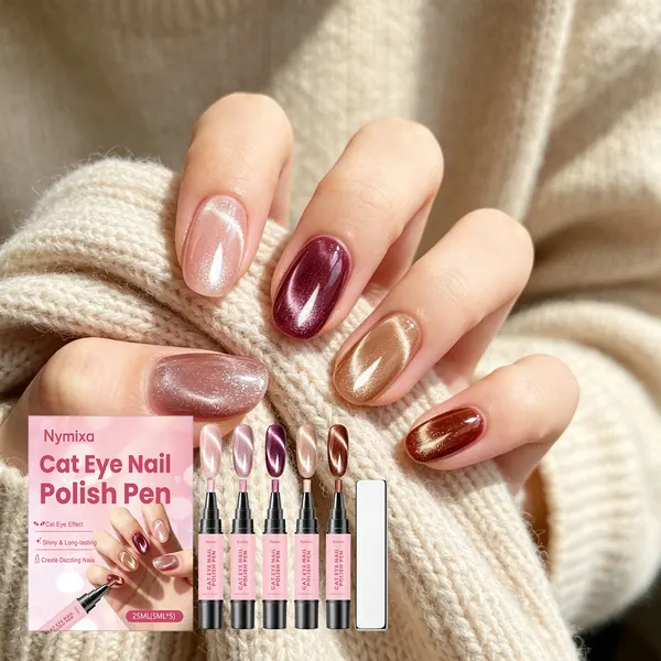 5-Piece Cat Eye Gel Nail Pen Set