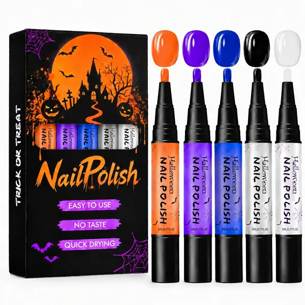 5-Piece Halloween Nail Art Pen Set