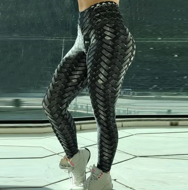High Waist Print Push-Up Yoga Leggings