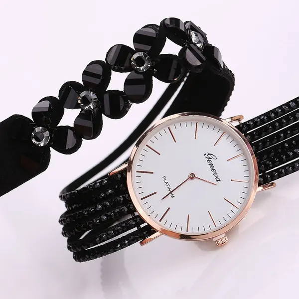 Floral Crystal Bracelet Watch