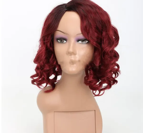 12-Inch Synthetic Wig with Side-Swept Bangs