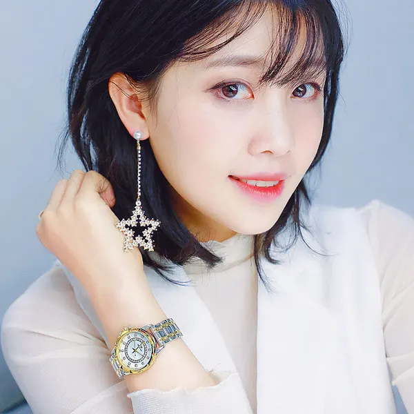 Crystal-Set Linked Bracelet Watch