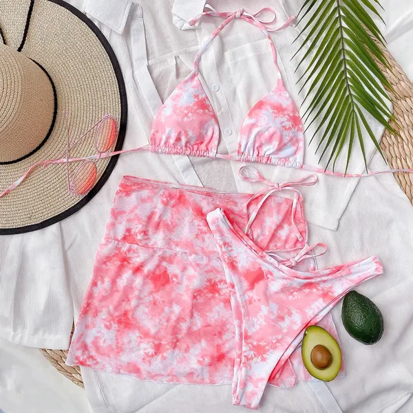 Tie-Dye Three-Piece Swim Set