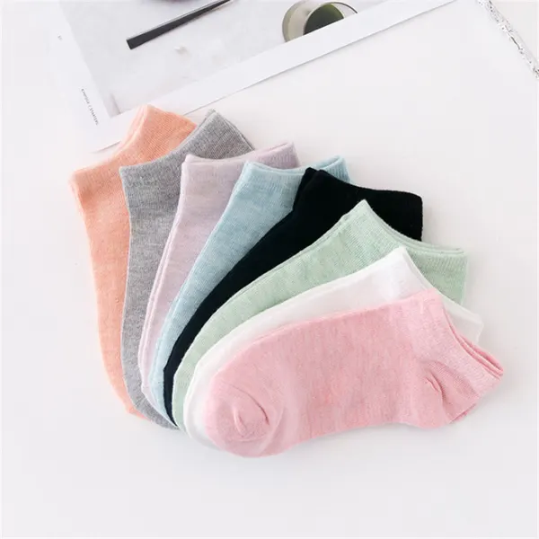 Five-Pair White Cotton-Blend Boat Socks