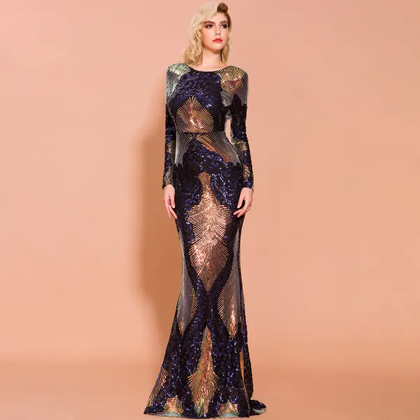 Black Polyester Evening Dress
