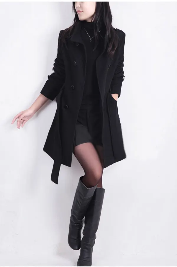 Faux Fur Double-Breasted Winter Coat