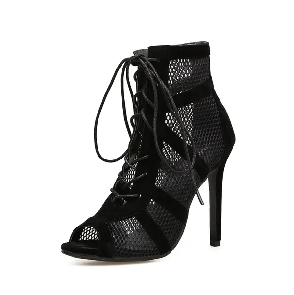 Black Suede Stiletto Heel Pumps