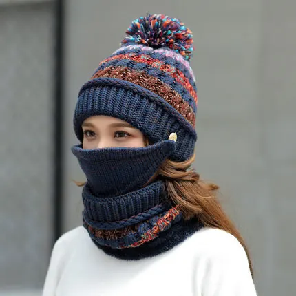 Striped Wool Knit Winter Hat