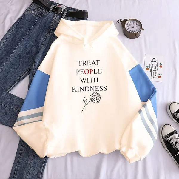 Loose Fit Printed Fleece Hoodie