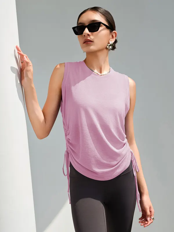 Drawstring Quick-Dry Yoga Tank Top