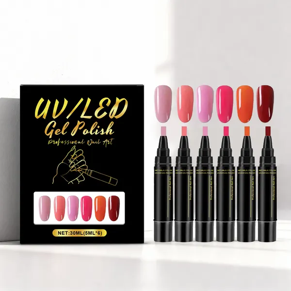 6-Piece Gel Nail Polish Pen Set