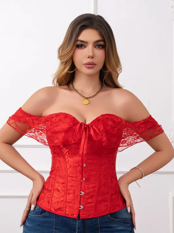 Lace Off-Shoulder Corset Dress