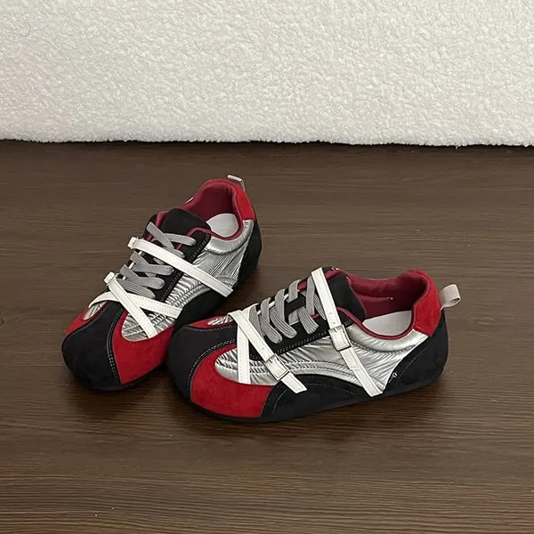 Retro Color Block Hidden Heel Trainer
