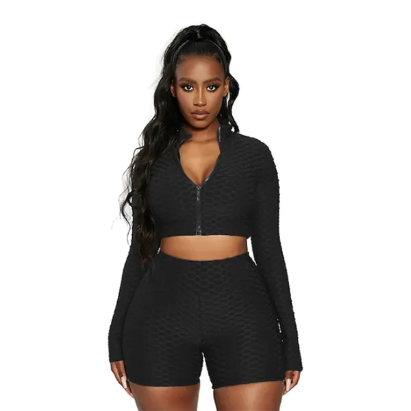 Long Sleeve Yoga Top and Shorts Set
