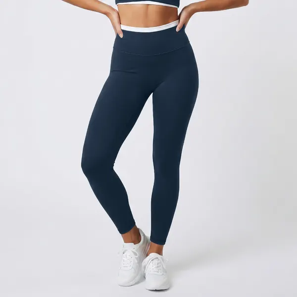 Contrast Waistband Sculpting Leggings