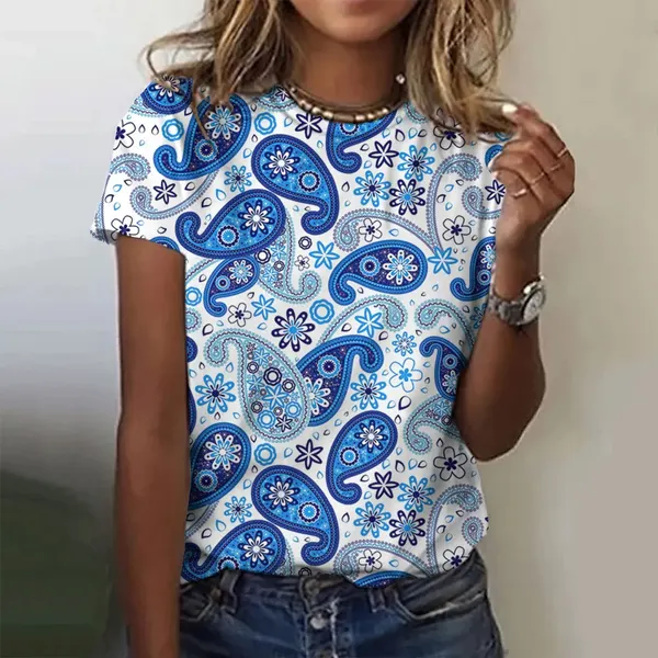 3D Print Round Neck Short Sleeve Tee
