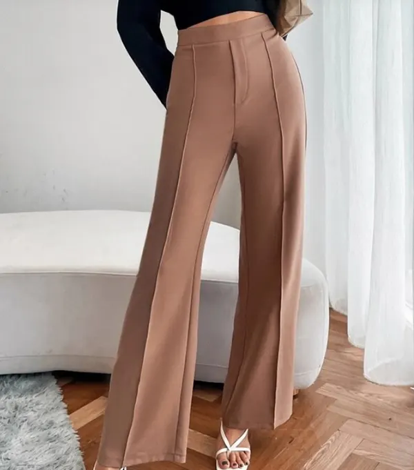 High Waist Straight Leg Trousers