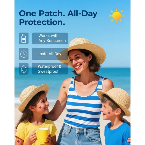 Color-Changing UV Sunscreen Reminder Stickers