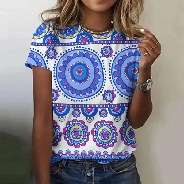 Printed Loose-Fit Plus-Size Tee