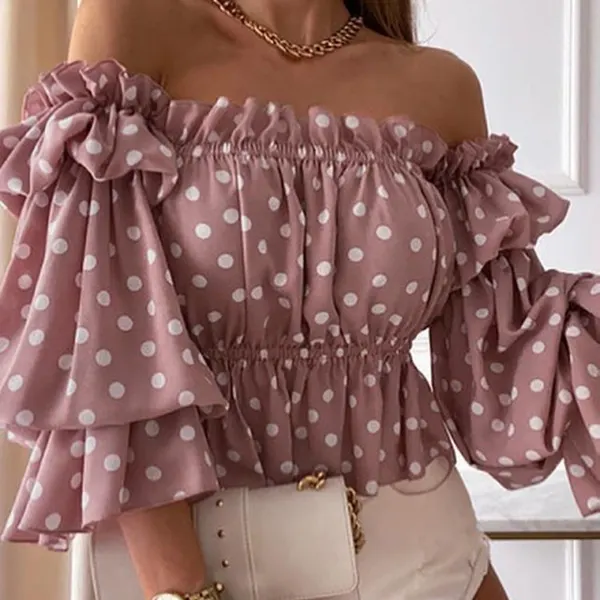 Check Halter Blouse with Ruffles