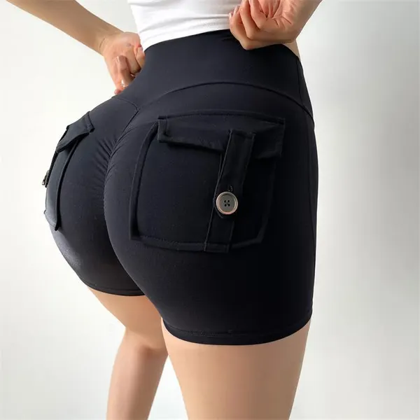 Pocketed Nylon Yoga Shorts