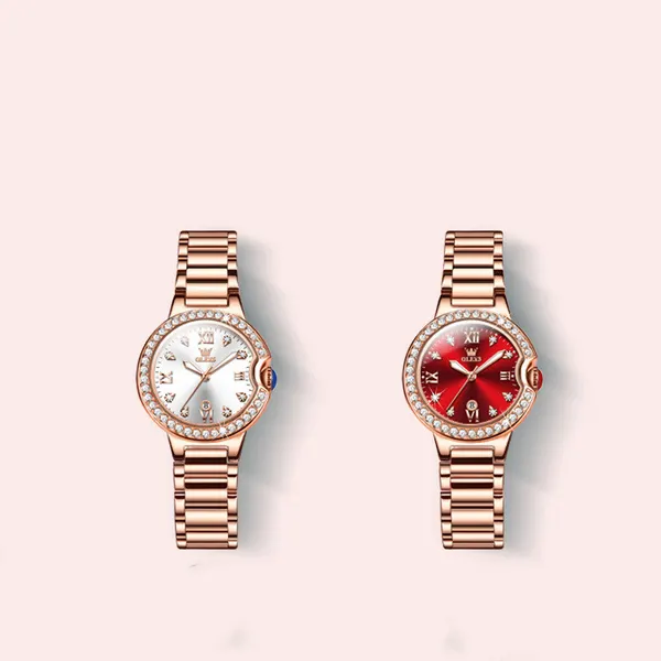Rose Gold Steel Bracelet Watch