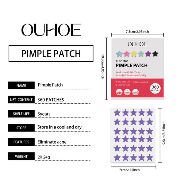 Star-Shaped Blemish Patches, 360 Count
