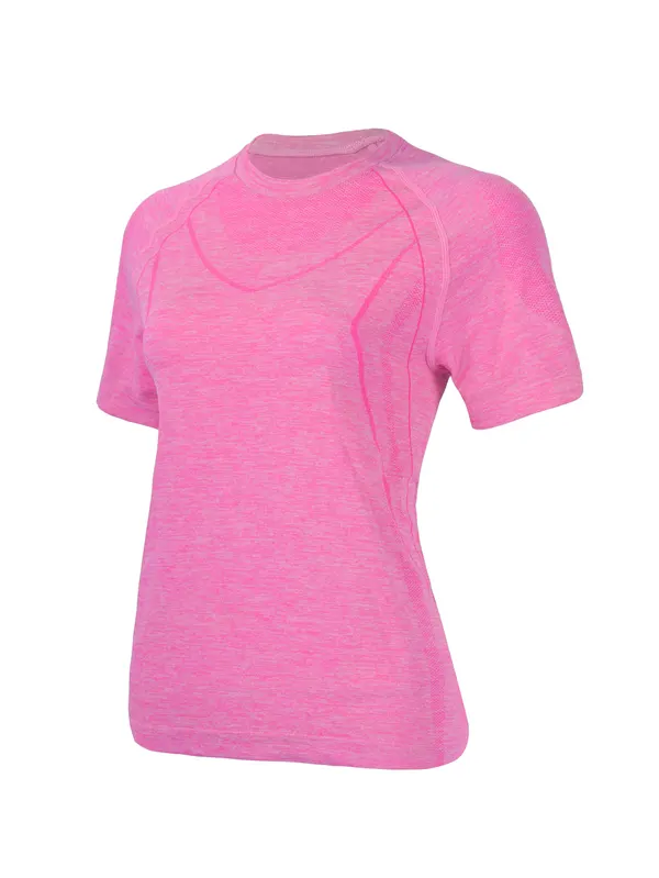 Heathered Knit Short Sleeve Workout Top
