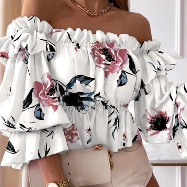 Check Halter Blouse with Ruffles