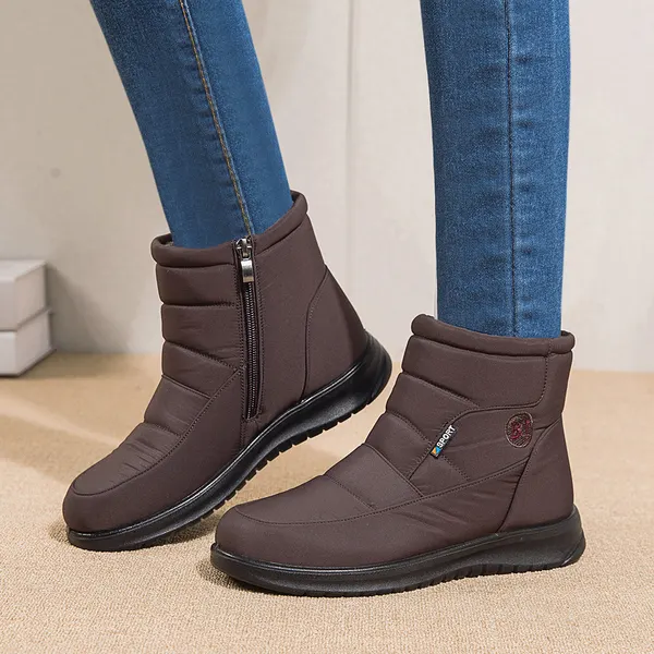 Warm Cotton Flat Heel Ankle Boots