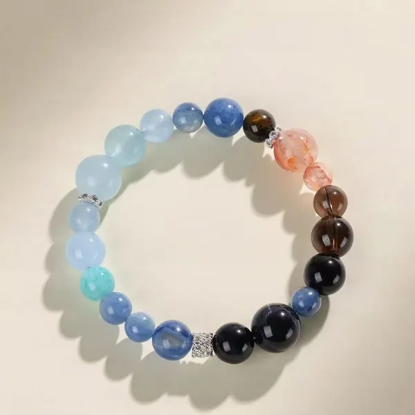 Kyanite and Aquamarine Beaded Bracelet