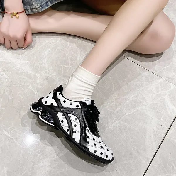Polka Dot Color Block Sneakers