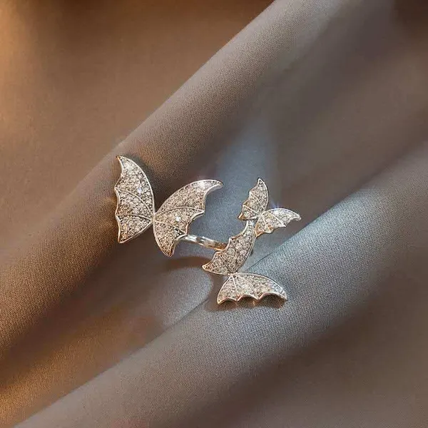 Adjustable Butterfly Bead Spinner Ring