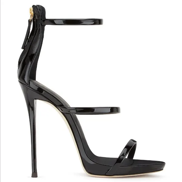 Peep-Toe Patent Heel with Ankle Strap
