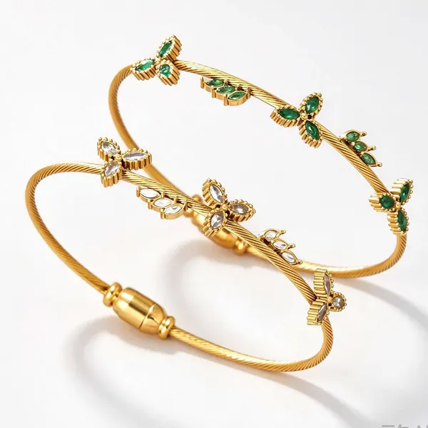 Stainless Steel Zircon Inlay Bracelet