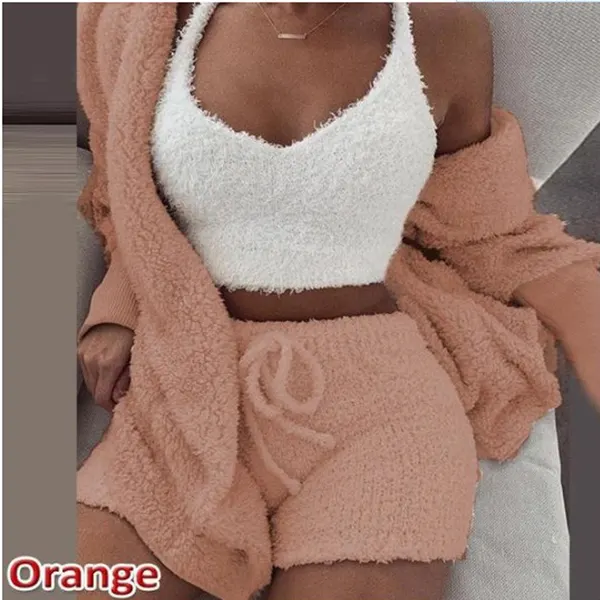 Three-Piece Plush Loungewear Set