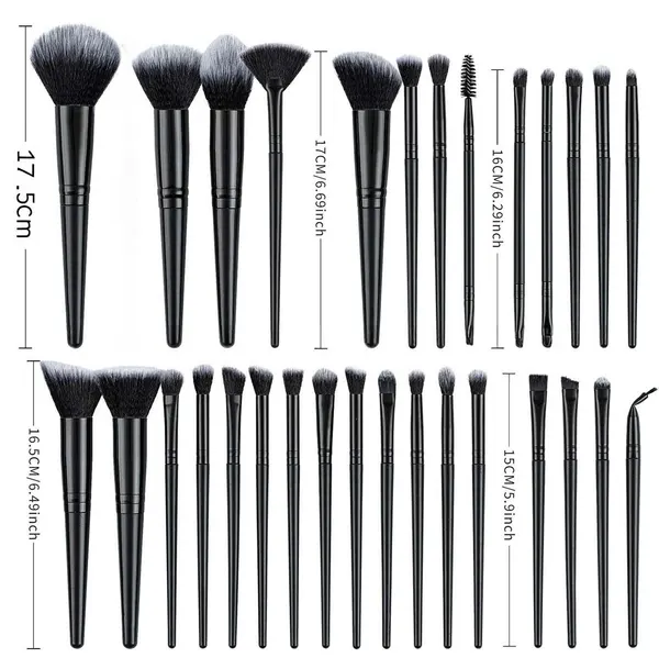 25-Piece Soft Synthetic Makeup Brush Set