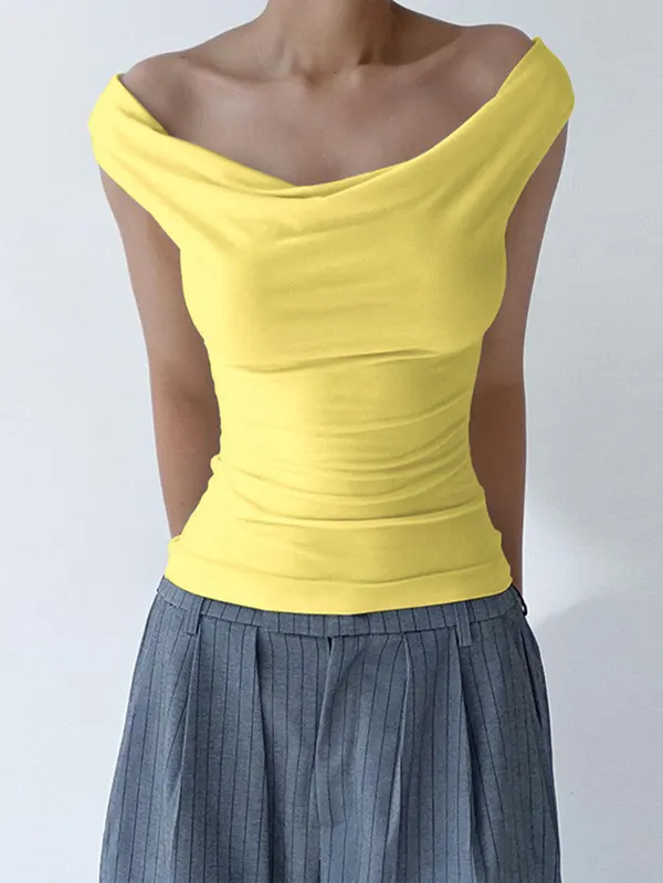 Off-Shoulder Lightweight T-Shirt
