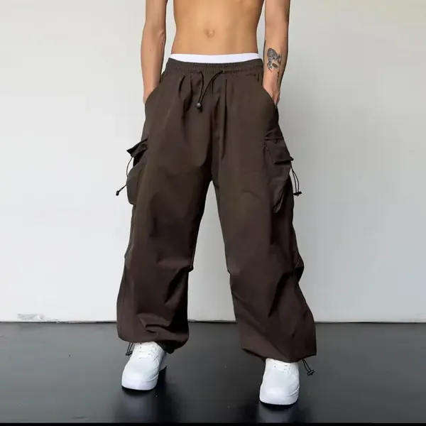 Cuffed Straight-Leg Work Trousers