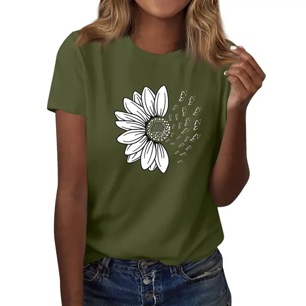 Colorful Print Round Neck T-Shirt