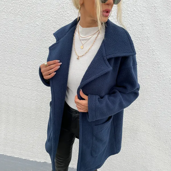 Double-Faced Fleece Mid-Length Coat