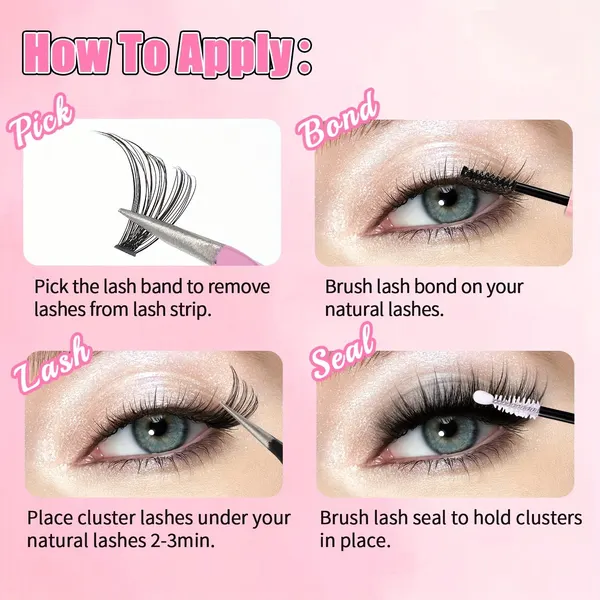 Segmented Lash Clusters, 150 Pieces