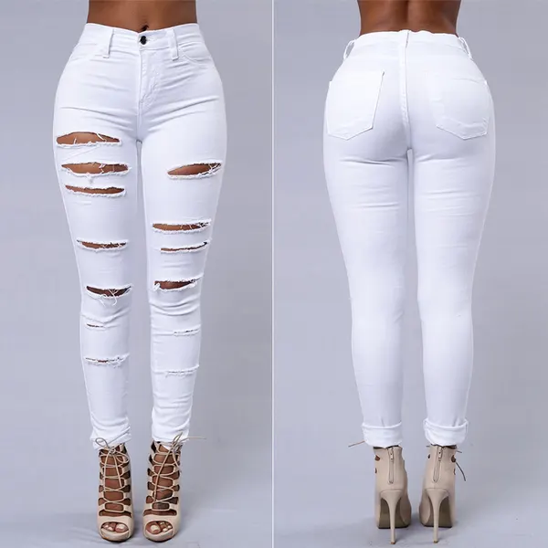 High Waist Ripped Skinny Jeans